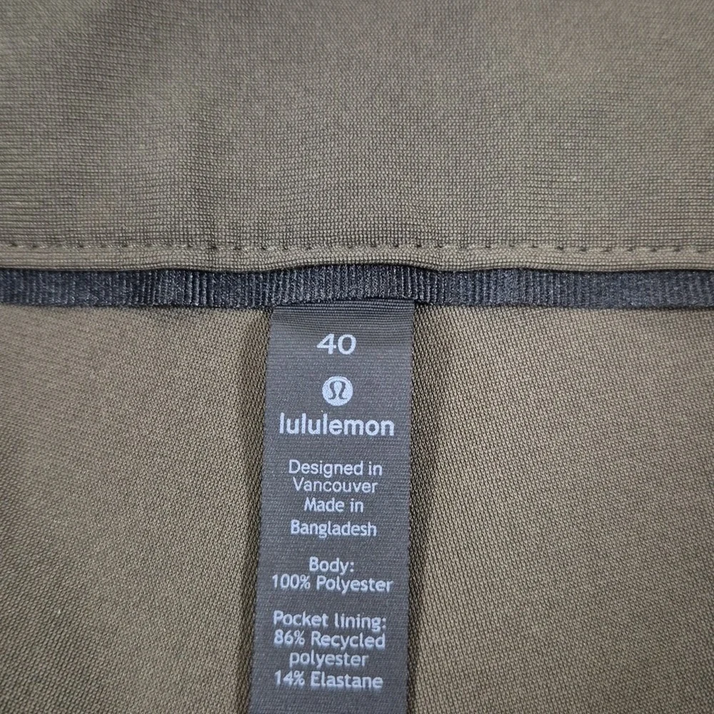 Lululemon Commission Pant Slim Mens 40x31 Warpstreme‎ Chino Green
